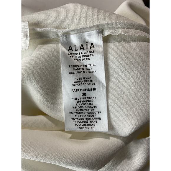 Alaia Sleeveless White Viscose Tube Dress Size 38 - Picture 5 of 6